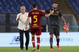 Roma coach Jose Mourinho applauds new signings Rui Patricio and Matias Vina