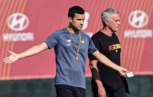 Joao Sacramento alongside Jose Mourinho at AS Roma