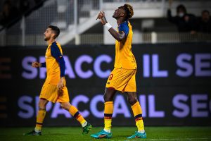 Tammy Abraham celebrates versus Spezia