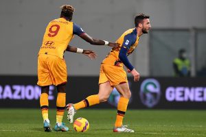 Roma celebrate after scoring