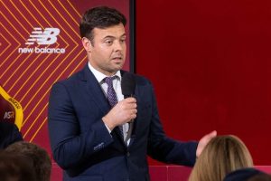 Tiago Pinto of AS Roma speaks.