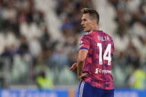 TURIN, ITALY - SEPTEMBER 11: Arkadiusz Milik of Juventus looks over his shoulder during the Serie A match between Juventus and Salernitana at Allianz Stadium on September 11, 2022 in Turin, Italy. (Photo by Jonathan Moscrop/Getty Images)
