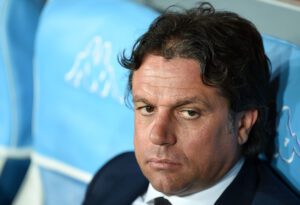 NAPLES, ITALY - AUGUST 01: Cristiano Giuntoli during the pre-season friendly match between SSC Napoli and OGC Nice at Stadio San Paolo on August 1, 2016 in Naples, Italy. (Photo by Francesco Pecoraro/Getty Images)