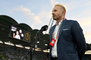 GRAZ, AUSTRIA - OCTOBER 06: SS Lazio manger Igli Tare speaks prior the UEFA Europa League group F match between SK Sturm Graz and SS Lazio at Merkur Arena on October 06, 2022 in Graz, Austria. (Photo by Marco Rosi - SS Lazio/Getty Images)
