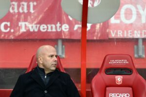 Feyenoord's Dutch head coach Arne Slot looks on during the Dutch premier league match between FC Twente and Feyenoord at Stadion De Grolsch Veste in Enschede on January 29, 2023. - Netherlands OUT (Photo by Olaf Kraak / ANP / AFP) / Netherlands OUT (Photo by OLAF KRAAK/ANP/AFP via Getty Images)