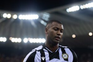 UDINE, ITALY - SEPTEMBER 04: Walace of Udinese Calcio looks on during the Serie A match between Udinese Calcio and AS Roma at Dacia Arena on September 04, 2022 in Udine, Italy. (Photo by Emmanuele Ciancaglini/Getty Images)