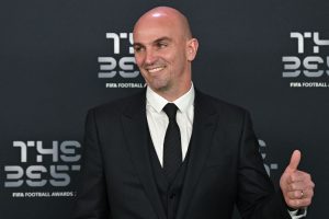 Argentinian midfielder Esteban Cambiasso poses upon arrival to attend the Best FIFA Football Awards 2022 ceremony in Paris on February 27, 2023. (Photo by FRANCK FIFE / AFP) (Photo by FRANCK FIFE/AFP via Getty Images)