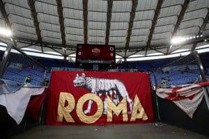 ROME, ITALY - JUNE 04: A general view inside the stadium prior to the Serie A match between AS Roma and Spezia Calcio at Stadio Olimpico on June 04, 2023 in Rome, Italy. (Photo by Paolo Bruno/Getty Images)