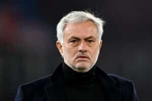BOLOGNA, ITALY - DECEMBER 17: Jose Mourinho, Head Coach of AS Roma, looks on prior to the Serie A TIM match between Bologna FC and AS Roma at Stadio Renato Dall'Ara on December 17, 2023 in Bologna, Italy. (Photo by Alessandro Sabattini/Getty Images)